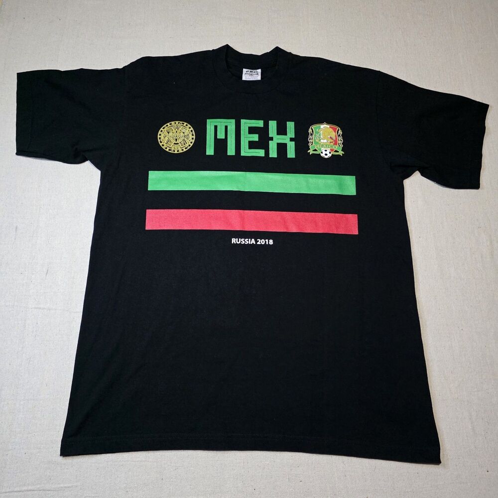 Mundial Russia 2018 Mexico World Cup Tee Shirt Mens Size 2XL Pro 5 Black Heavy